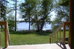 A relaxing view of Gull Lake from Cabin 2's porch