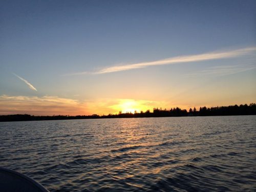 Beautiful sunset over a body of water