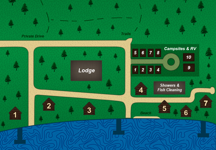 map of cabins
