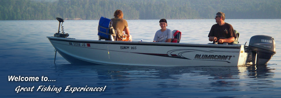 two men and young man sitting in motor boat in lake fishing