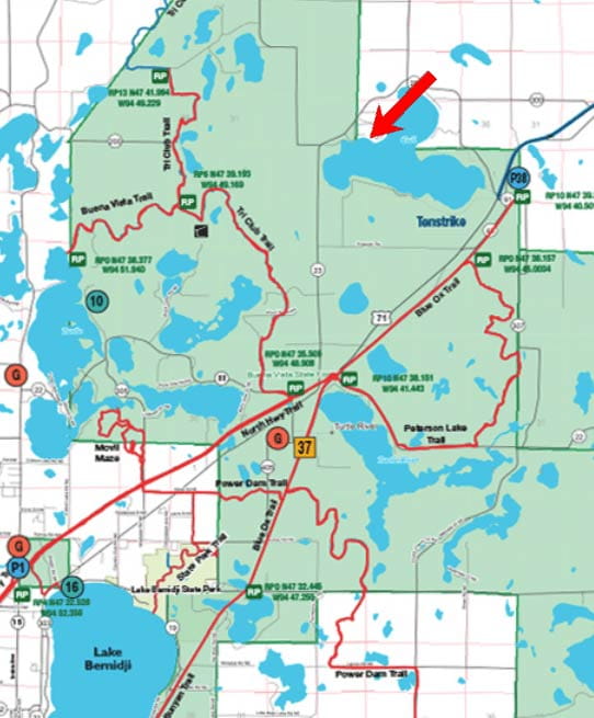 bemidji mn area snowmobile trail map